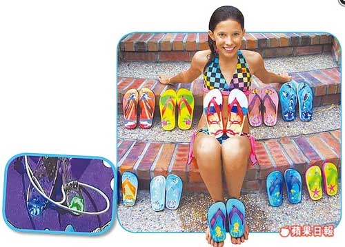 另类应用 美14岁少女设计夹脚拖镶LED灯泡