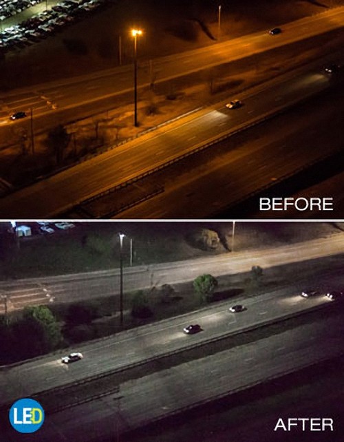 照亮洲际公路 美缅因州安装LED高杆灯