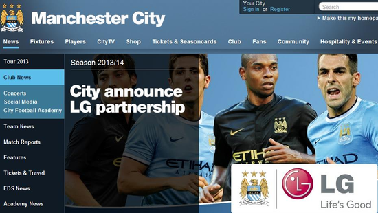 韩国LG为曼城提供LED显示屏