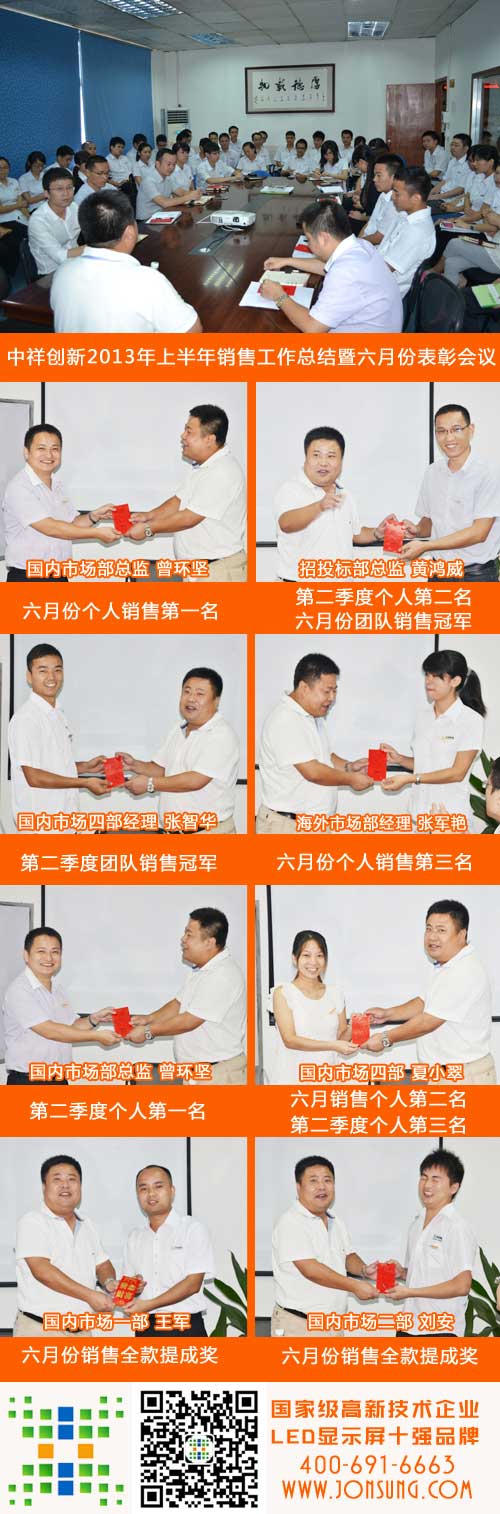 中祥创新2013年上半年市场销售总结暨六月表彰大会召开