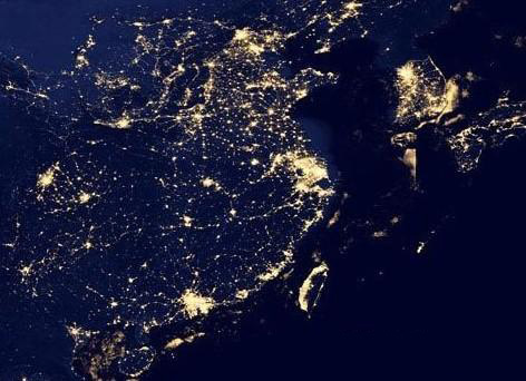 美宇航局公布地球夜景图 青岛灯光范围增大