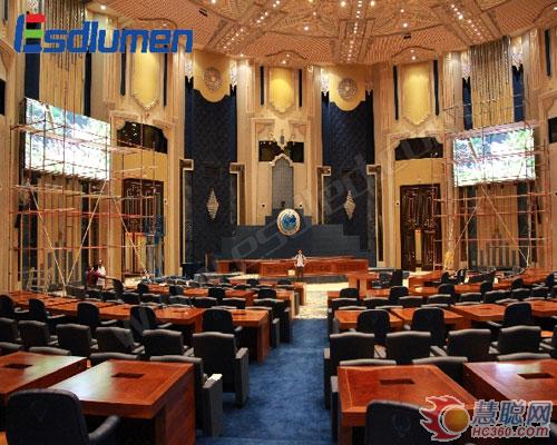 易事达再次中标科威特国王皇宫会议室LED屏项目