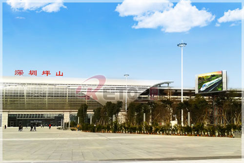 深沪高铁站前广场锐拓LED屏限时点亮