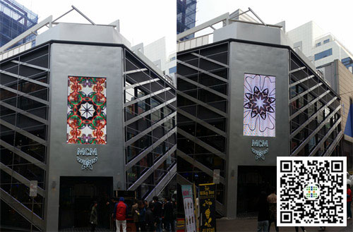 中祥创新LED显示屏亮相韩国MCM奢侈品牌店