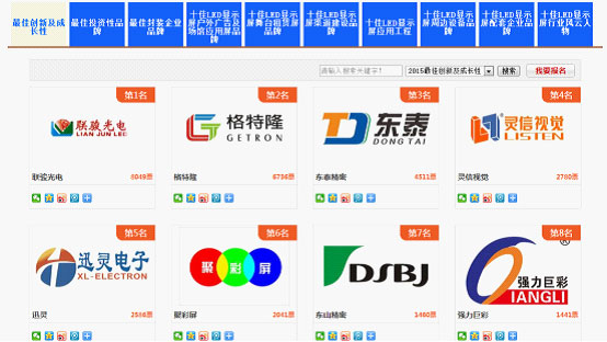 慧聪品牌盛会上演LED显示屏行业版“百里挑一”你敢参加吗？