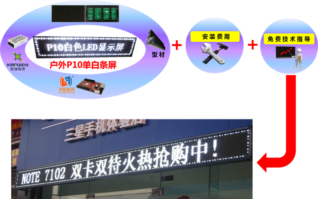 强力巨彩P10单色条屏仅899！再掀LED显示屏DIY狂潮