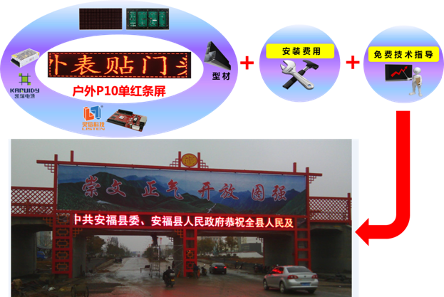 强力巨彩P10单色条屏仅899！再掀LED显示屏DIY狂潮