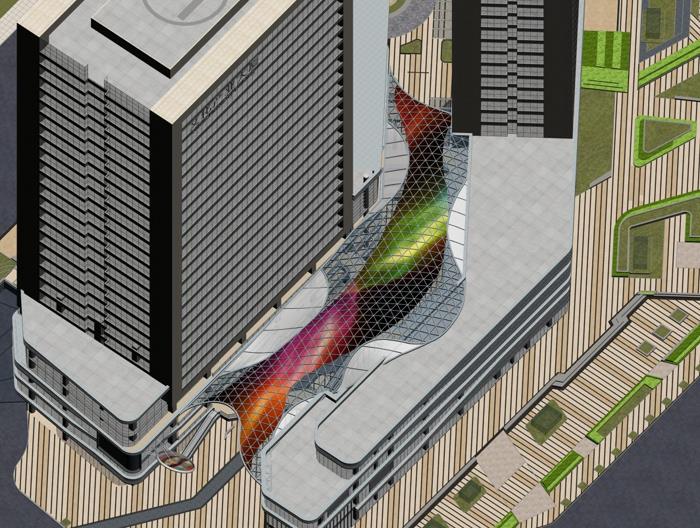 中原首座超千平方米巨型LED双曲面浪漫 “天幕”落户郑州