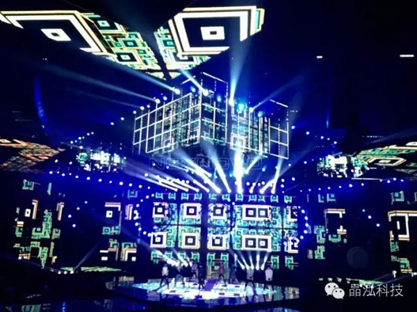 透明LED屏搭建虚拟空间舞台—-晶泓科技助阵互联网晚会 透明LED屏搭建虚拟空间舞台—-晶泓科技助阵互联网晚会