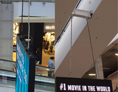 Nanolumensc创意LED悬挂海报屏闪耀查尔斯购物中心