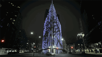 号称南半球最大的楼宇外立面照明 能实时显示天气
