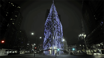 号称南半球最大的楼宇外立面照明 能实时显示天气