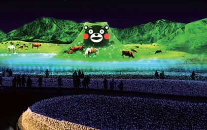 绝美！日本最大灯光秀亮相熊本县！熊本熊造型吸睛