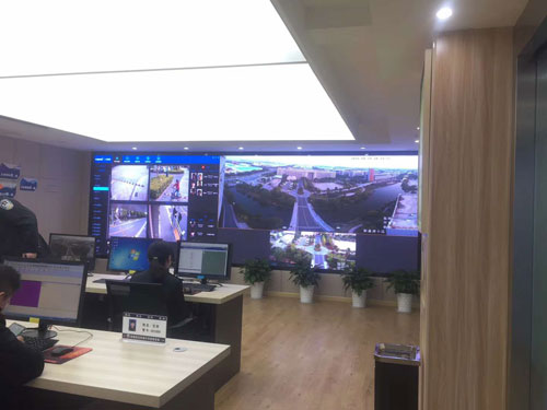 汉创小间距LED显示屏落户盐城开发区分局