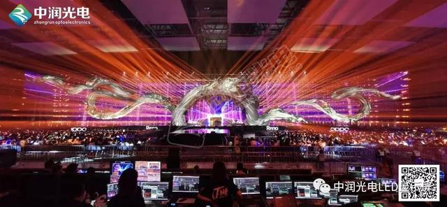 中润光电案例丨重庆—OPPO Reno造乐节，3500平米网格屏为舞台呈现完美效果