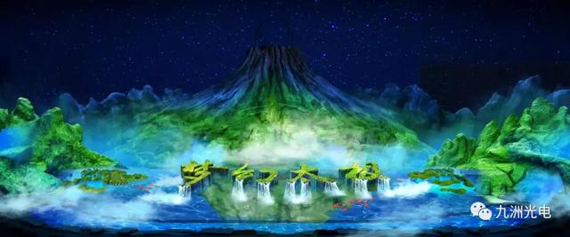 九洲光电│横店影视城之梦幻太极1353㎡LED水浸屏完美绽放