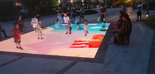 鼎力显示-LED地砖屏户外安装案例