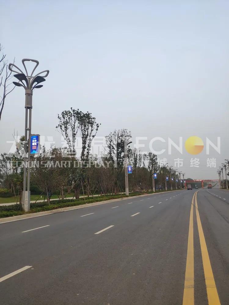 太龙智显146套LED灯杆屏全力以赴推进南昌市新建区新祺周大道智慧路灯项目建设
