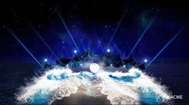 “唯有烟台•光影戏剧” 沙滩实景互动光影秀