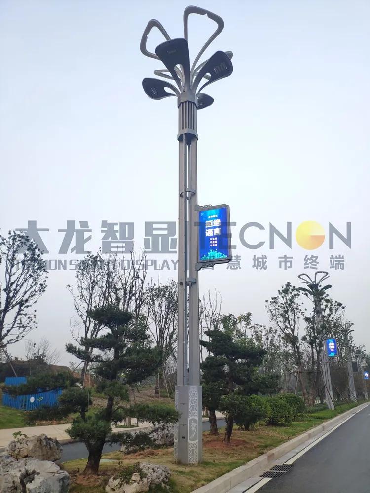 太龙智显146套LED灯杆屏全力以赴推进南昌市新建区新祺周大道智慧路灯项目建设