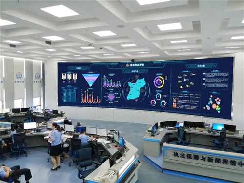 联建光电8K巨幕点亮长沙高新公安局，打造警务“超脑”显示新高地！