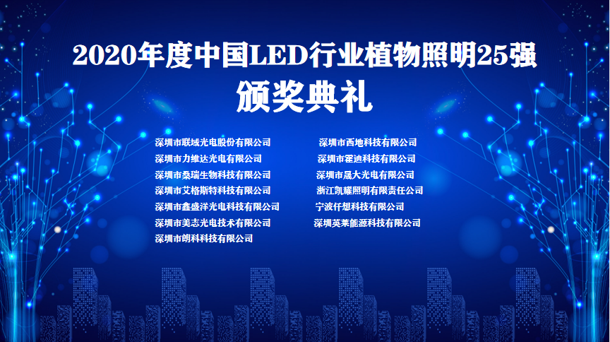 中国LED植物照明25强，在动植物光照技术生态链论坛上正式发布