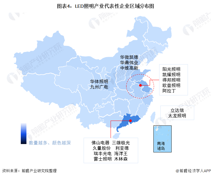 LED照明行业产业链全景梳理及区域热力地图