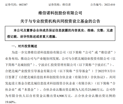 维信诺2.5亿设立投资基金,发力新型显示产业 维信诺2.5亿设立投资基金,发力新型显示产业