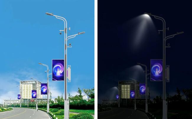 强力巨彩LED智慧灯杆屏，引领智慧城市新潮流！
