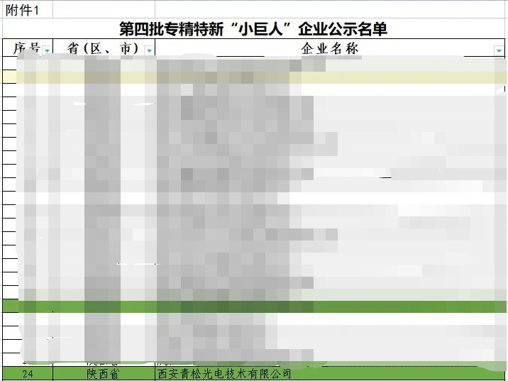 青松光电入选国家专精特新“小巨人”企业 青松光电入选国家专精特新“小巨人”企业