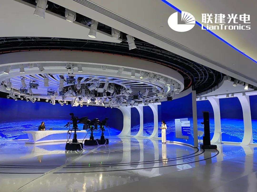 卡塔尔最大演播屏——联建光电为阿尔阿拉比电视台打造超430㎡小间距LED墙！