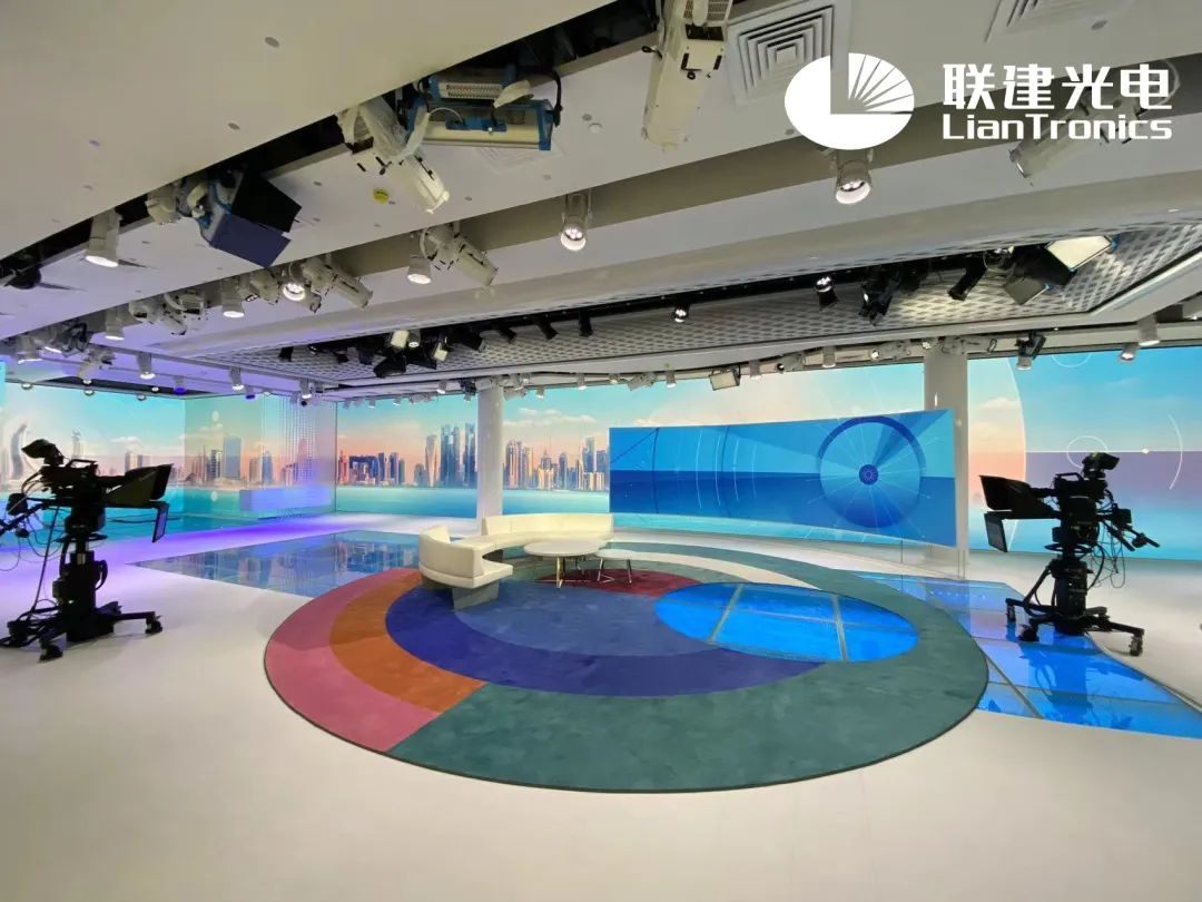 卡塔尔最大演播屏——联建光电为阿尔阿拉比电视台打造超430㎡小间距LED墙！