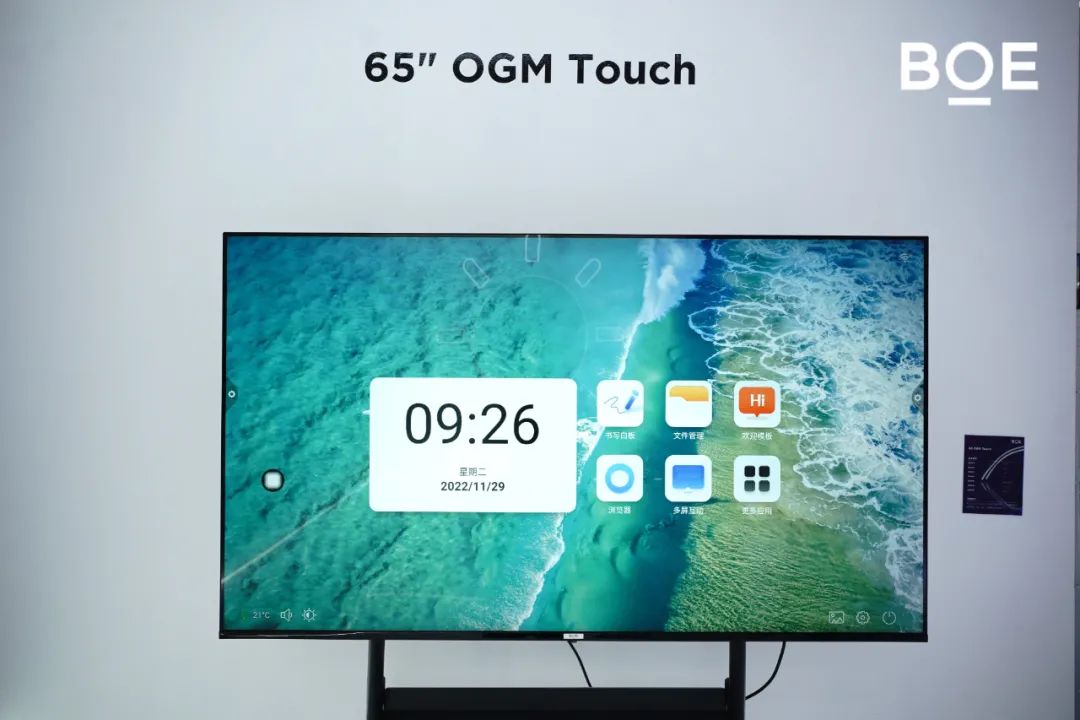 京东方晶芯科技亮相2022世界显示产业大会：34”电竞COG AM MiniLED、65"OGM Touch...