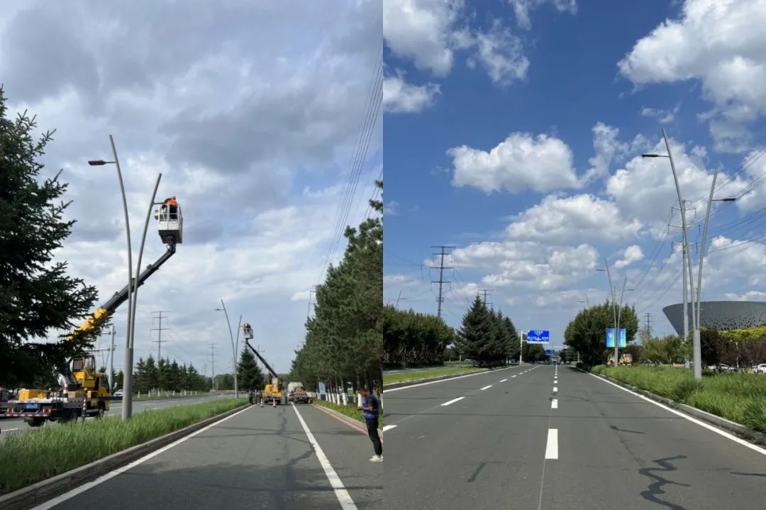 希达路灯点亮奥体周边街路，助力市运会圆满成功