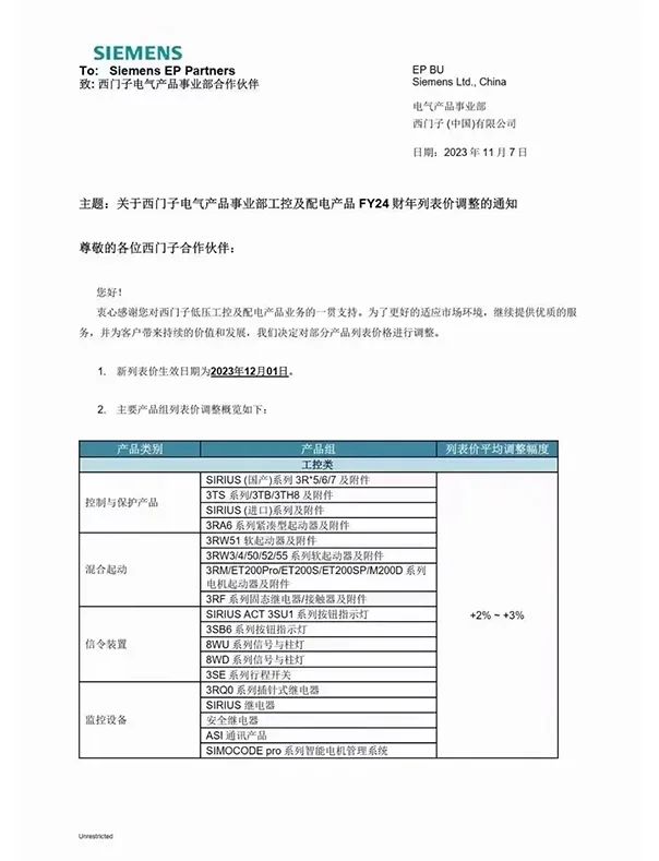 12月开始涨价！昕诺飞、西门子等国际品牌新一轮调价