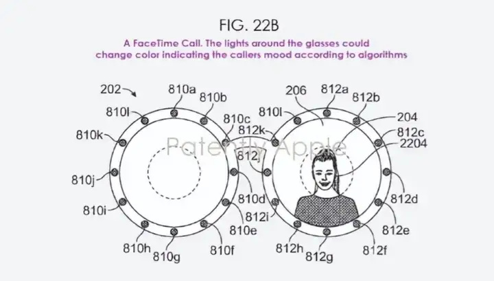 苹果最新智能眼镜专利：双屏幕+LED阵列