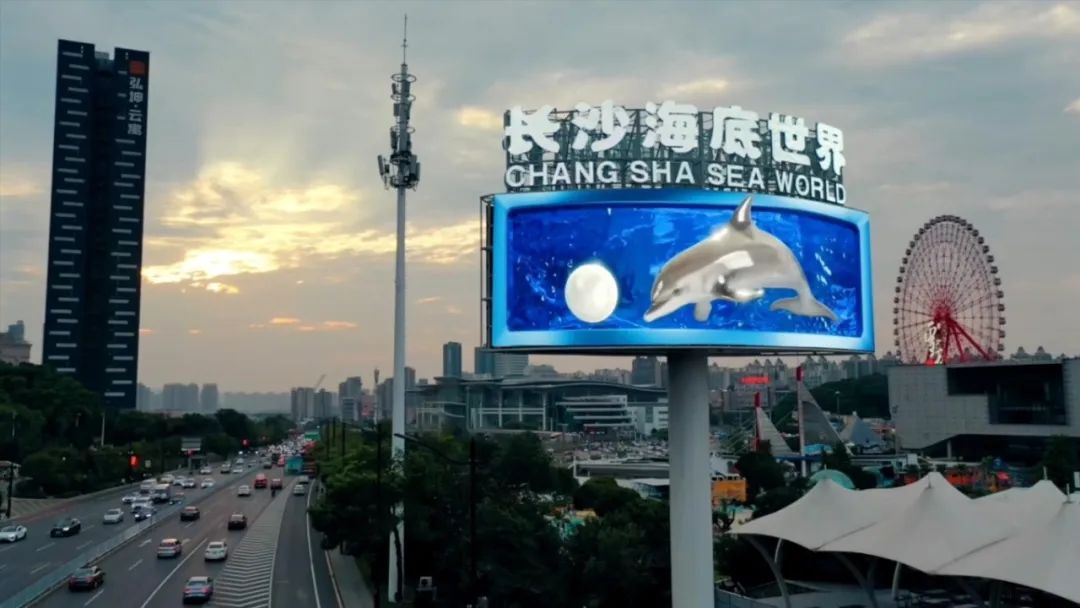 视爵光旭点亮长沙新地标！海底世界3D大屏震撼来袭