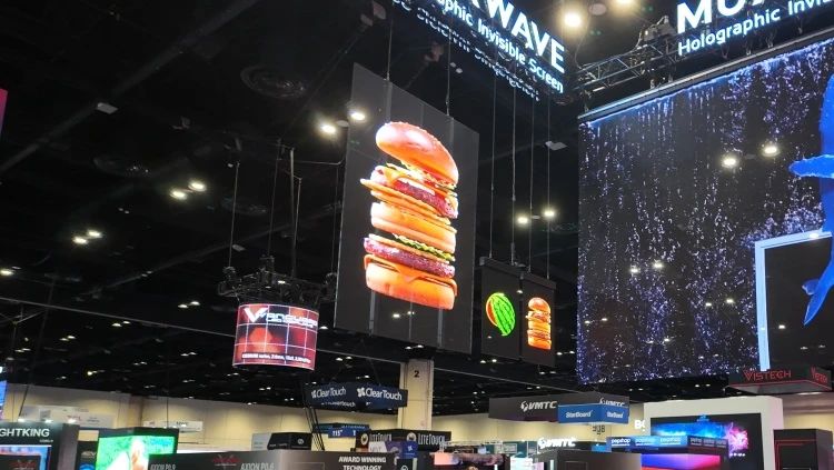 InfoComm 2025圆满收官 | 美矽微单端控制1080像素超长透明隐形模组引关注