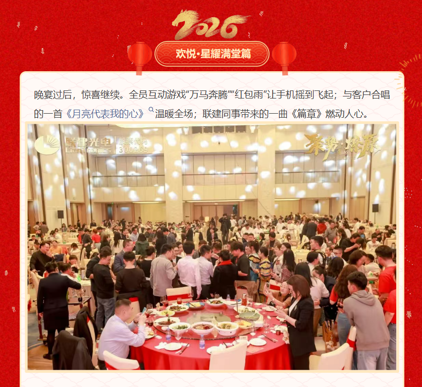 「聚势•燎原」联建光电2026迎新年会圆满落幕!