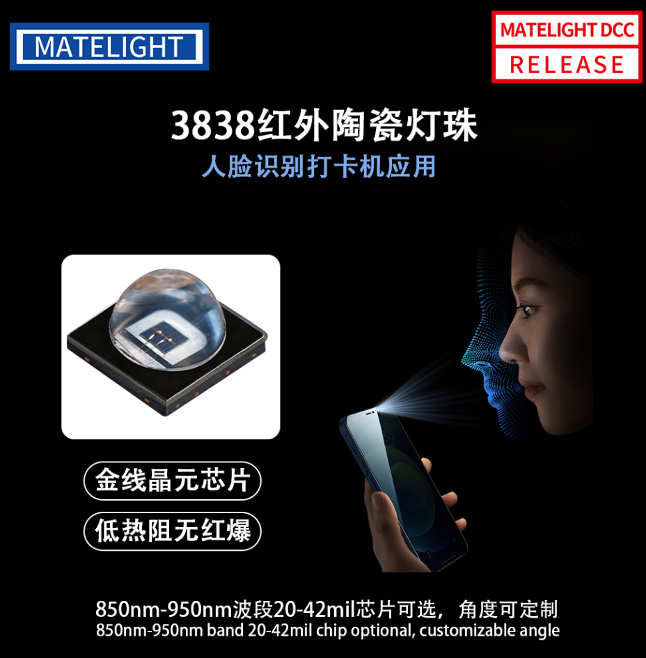 美特光电子发布3535红外850nm LED新品，可用于人脸识别门禁等场景