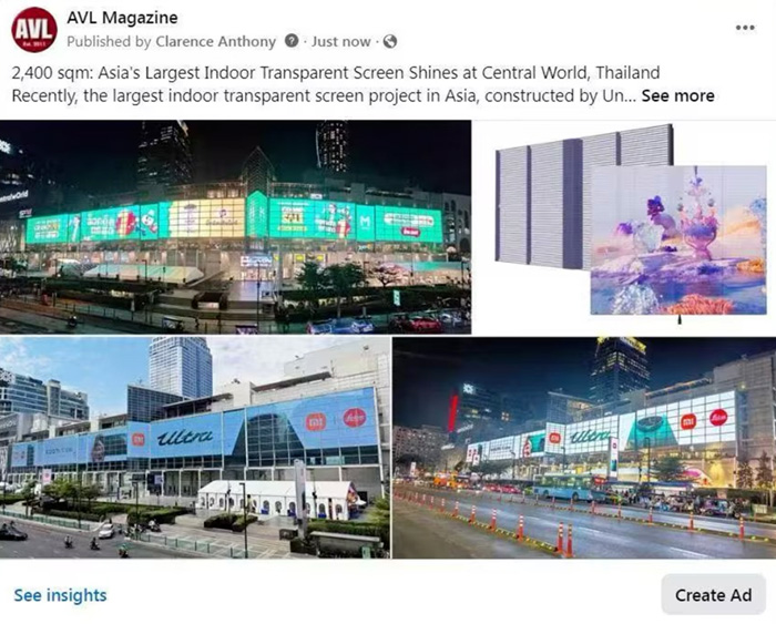 全球媒体集中报道洲明科技｜2400㎡，亚洲最大户内透明巨幕“刷屏”曼谷