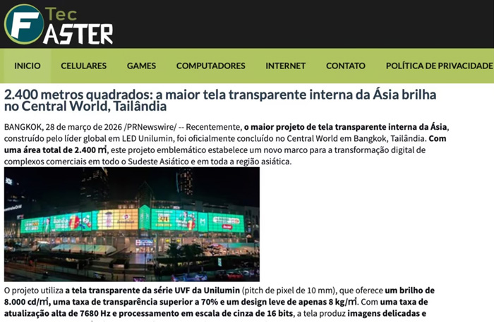 全球媒体集中报道洲明科技｜2400㎡，亚洲最大户内透明巨幕“刷屏”曼谷